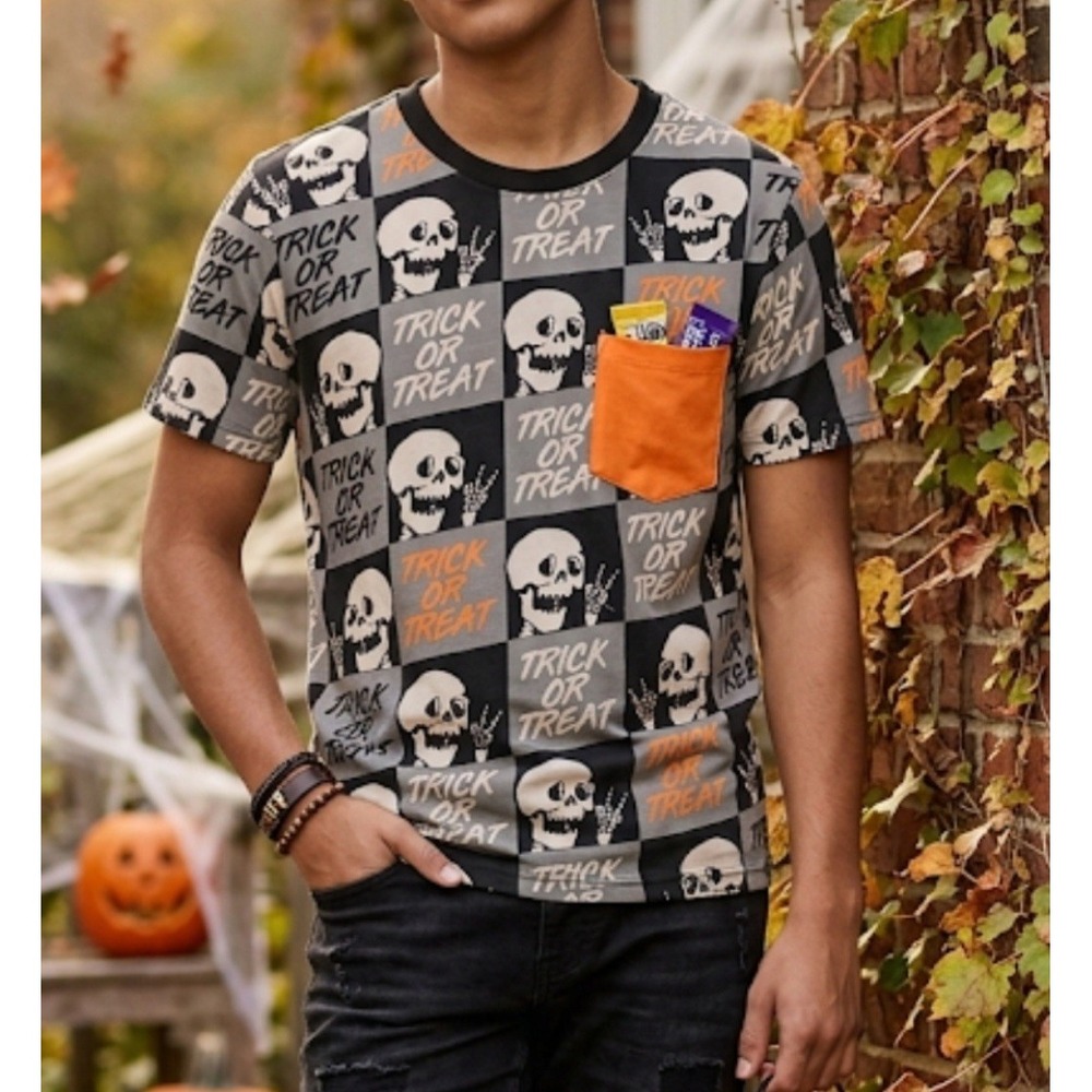 Eighty Eight Kids Halloween Trick Or Treat T-Shirt skeleton Sz 6